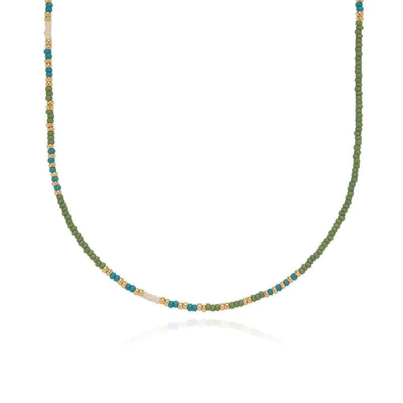 minimalist rose gold bracelet Anna Beck Mixed Bead Necklace