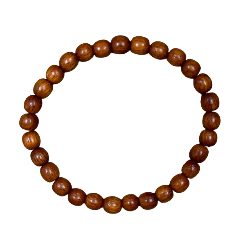 men’s hammered titanium ring Bayong Wood 6mm Bracelet