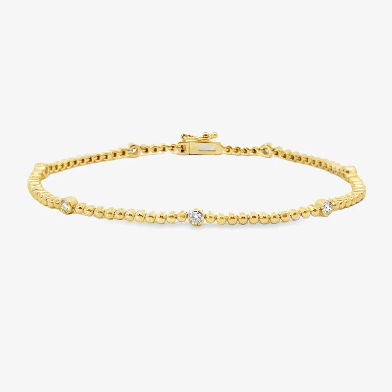 vintage art deco engagement ring Bead It 0.45CT Station Bracelet