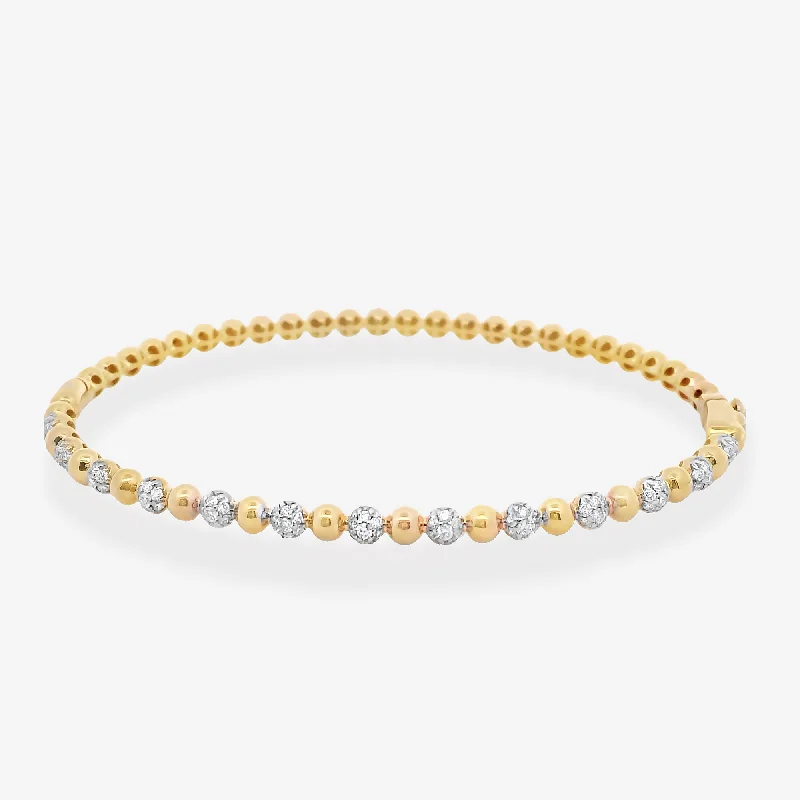 gold mesh bangle bracelet Bead It 0.50CT Diamond Small Bangle Bracelet