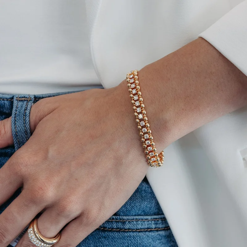rose gold anklet chain Bead It 3.25CT 3 Row Bracelet