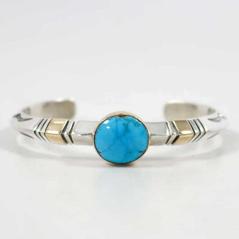 silver moon phase pendant Blue Gem Turquoise Cuff