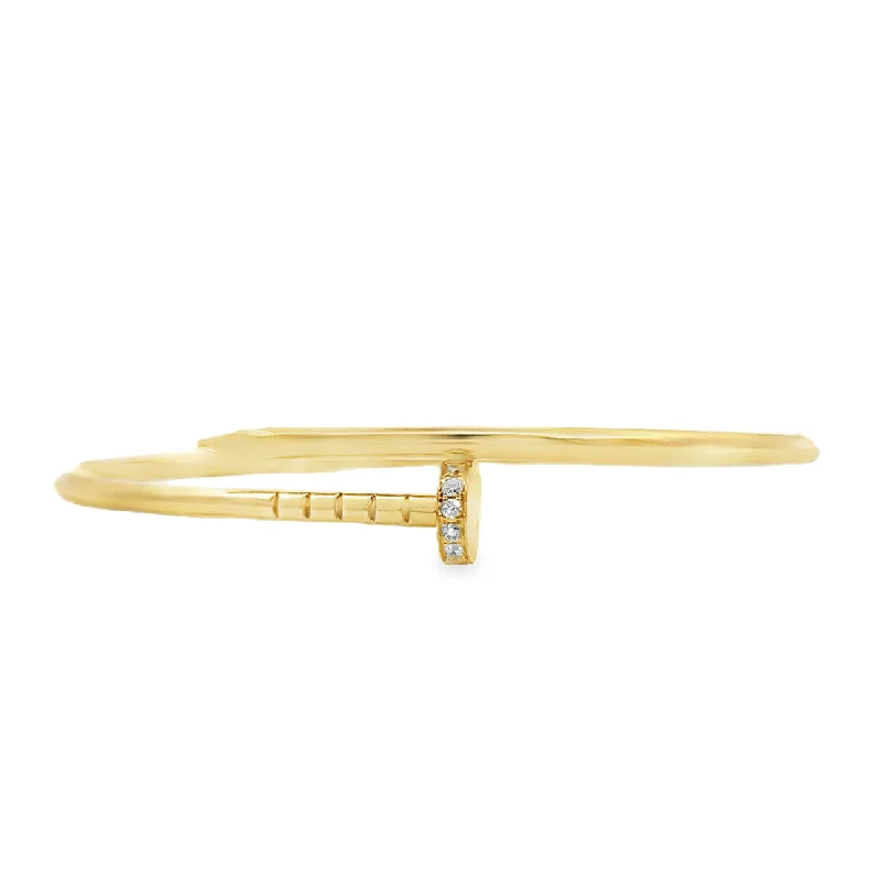 real tourmaline birthstone ring Yellow Gold Diamond Bangle Bracelet