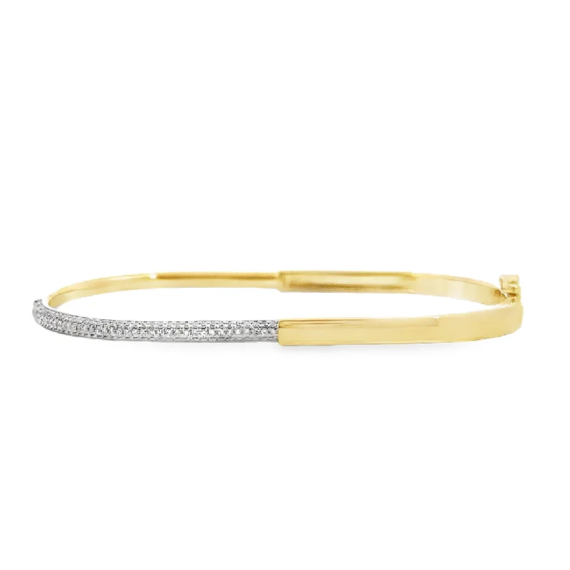 infinity heart necklace personalized Yellow and White Gold Pave Diamond Bangle Bracelet