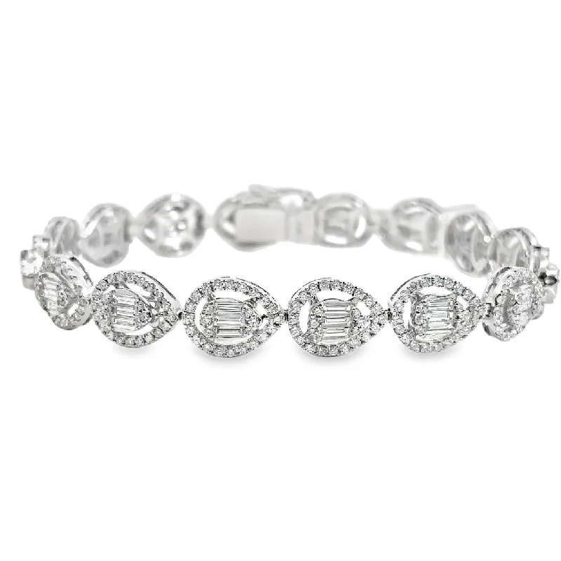 birthstone charm bracelet for mom White Gold Diamond Fashion Bracelet