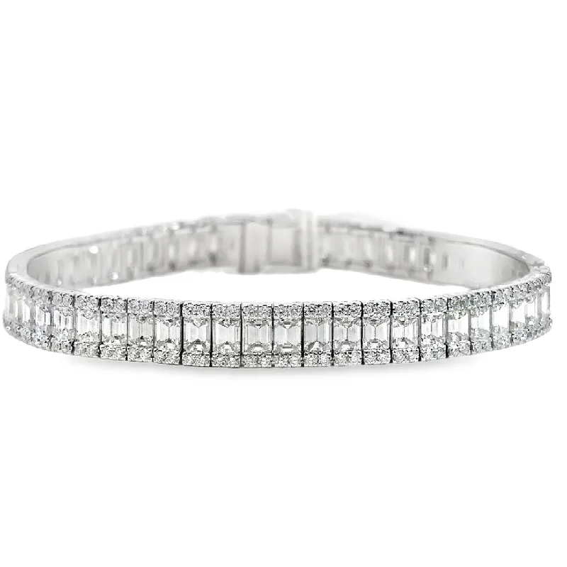 silver rope chain men White Gold Diamond Fashion Bracelet
