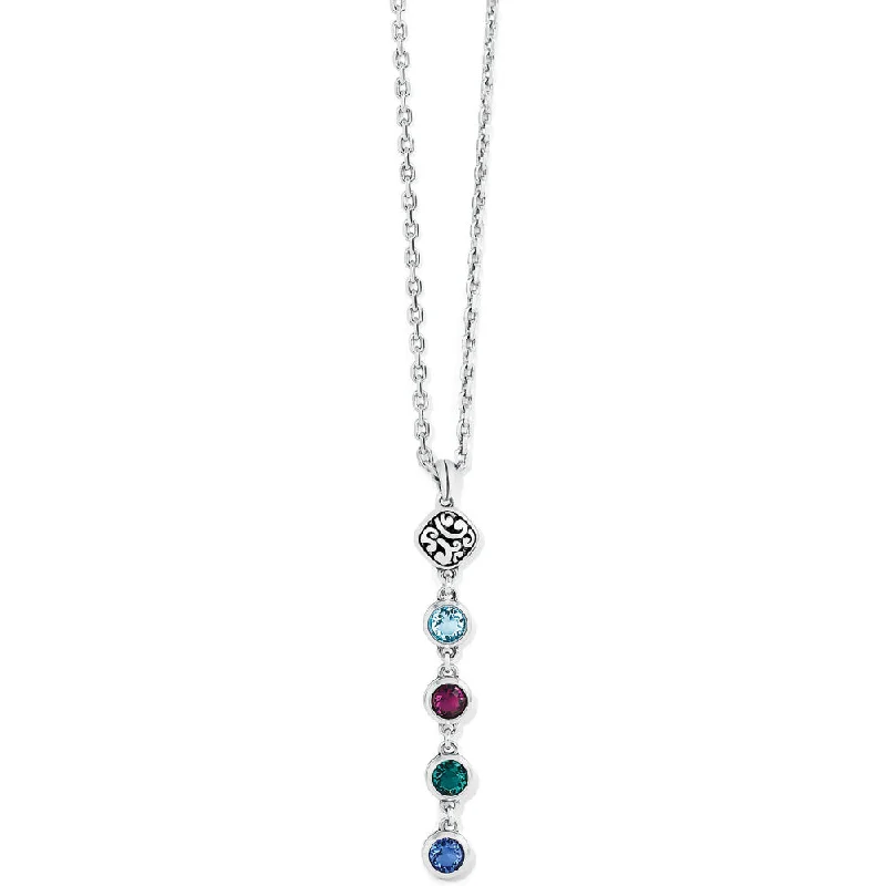 vintage-style diamond halo ring Brighton Elora Gems Dots Y Necklace