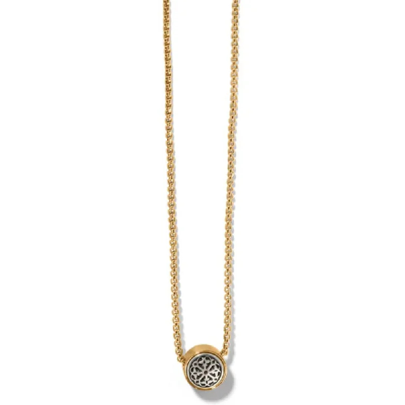 gold plated Cuban link chain Brighton Ferrara Two Tone Luce Mini Pendant Necklace