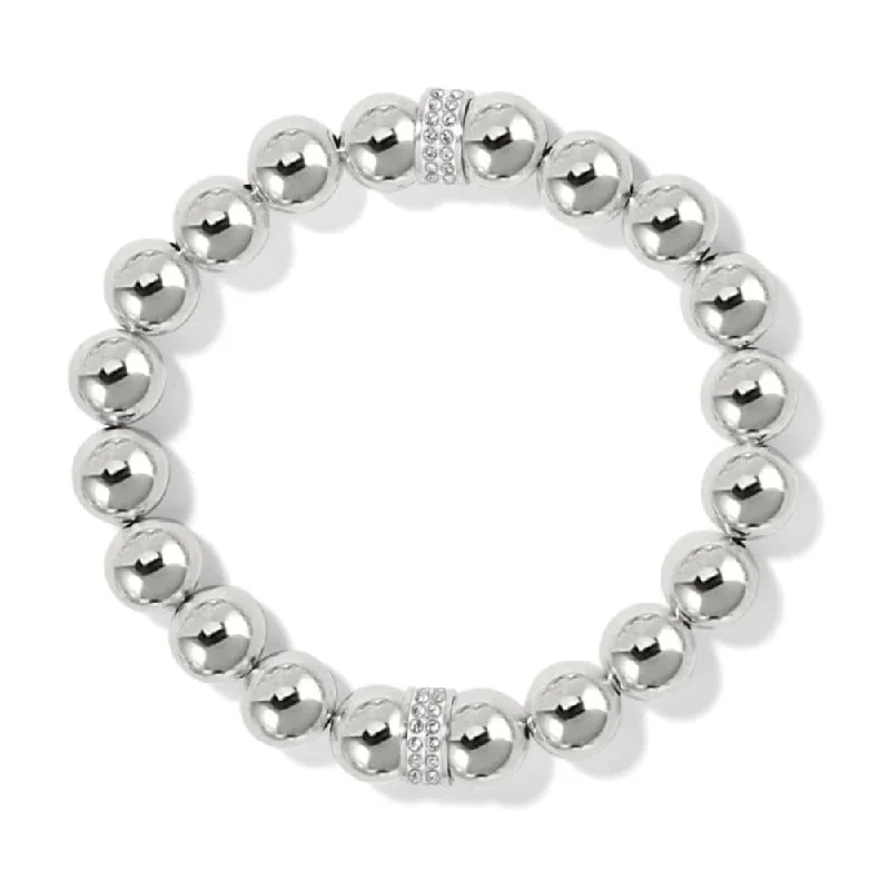minimalist rose gold bracelet Brighton Meridian Stretch Bracelet-Silver Tone Beads