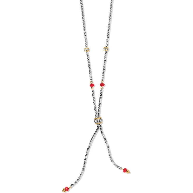 classic cubic zirconia pendant Brighton Meridian Two Tone Petite Y Necklace