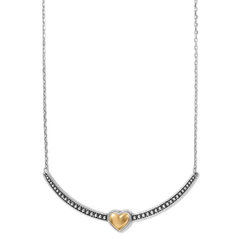 classic pearl choker necklace Brighton Pretty Tough Bold Two Tone Heart Bar Necklace