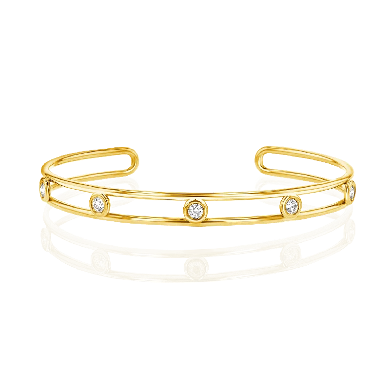 unique silver branch ring Bubble Diamond Cuff