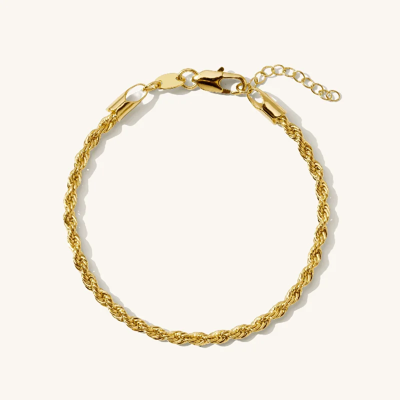 statement gold cuff earrings Chunky Rope Chain Bracelet