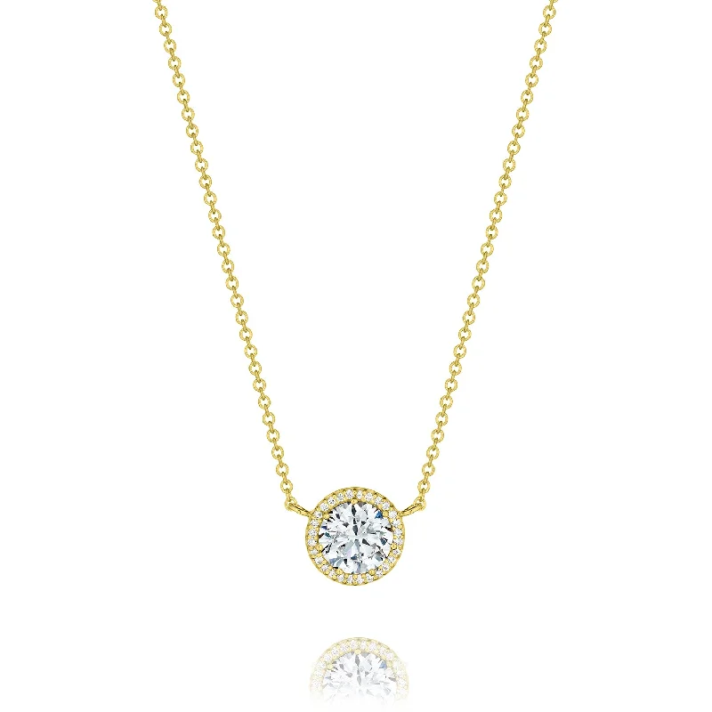 minimalist black diamond studs Tacori Bloom Diamond Necklace 14kt Yellow Gold