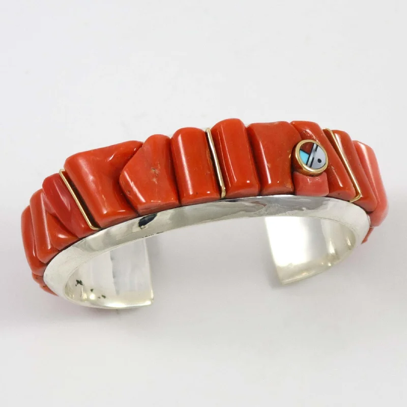 twisted rope gold chain Coral Sunface Cuff
