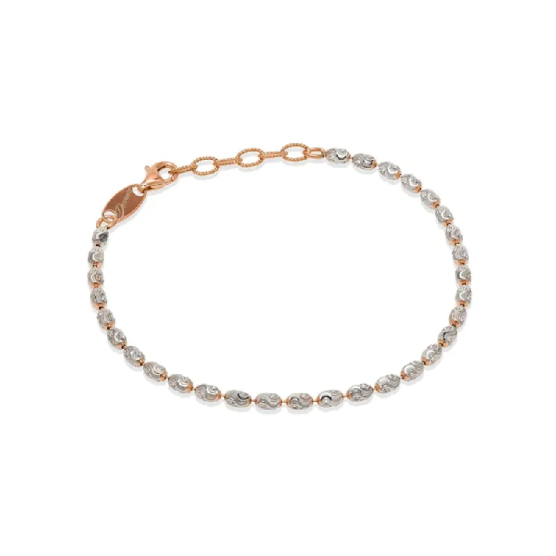 bezel set engagement ring modern Desmos Two-Tone "Rice" Diamond-Cut Bracelet