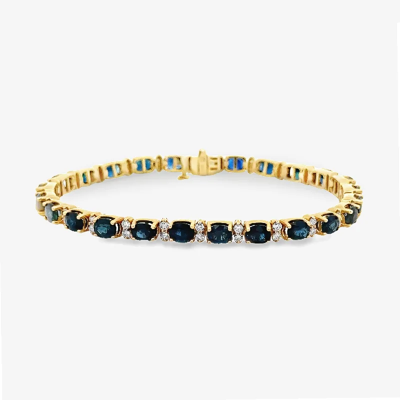 sterling silver infinity bracelet Diamond & Blue Sapphire Tennis Bracelet