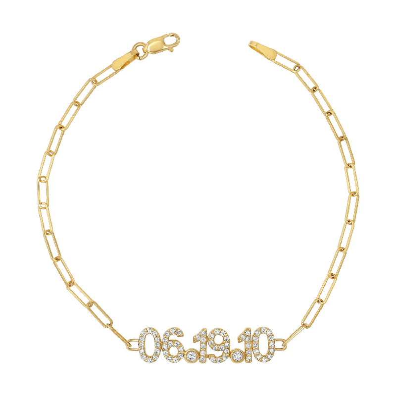 pearl and gold chain earrings Diamond Date Bracelet