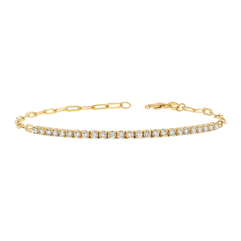 raw crystal cuff bracelet Diamond Tennis Bracelet Paper Clip Link
