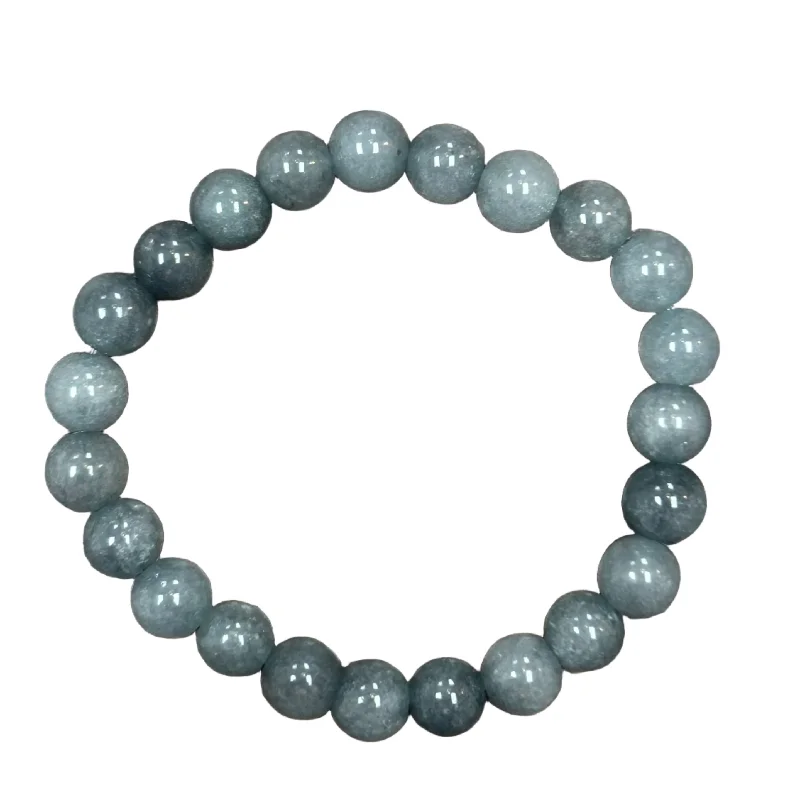 real diamond eternity band Blue Grey Jade 8mm Bracelet