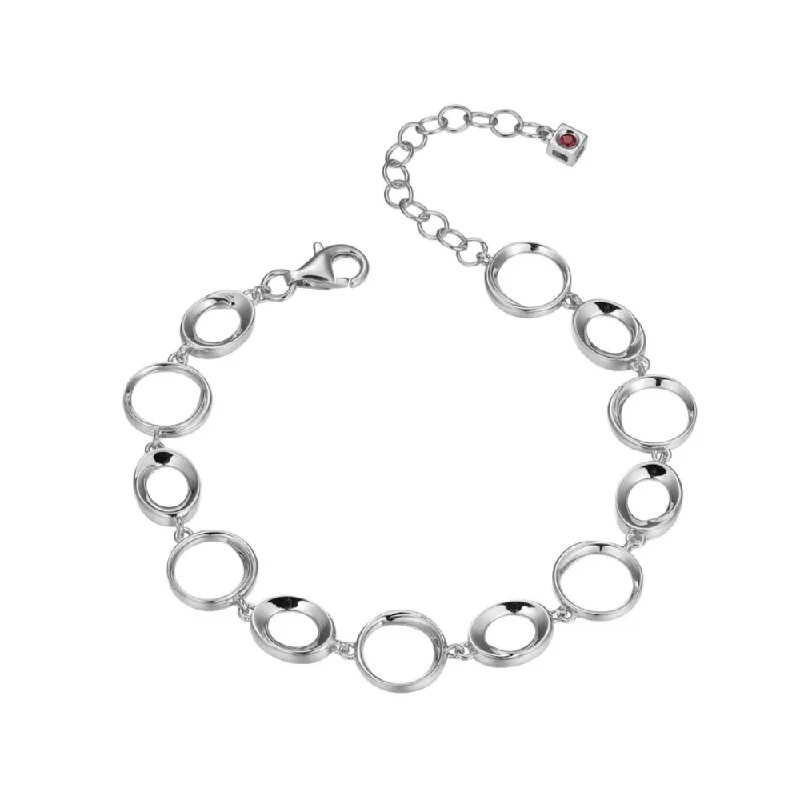 multi-gemstone eternity band Elle Swirl Collection Interlocking Circles Bracelet