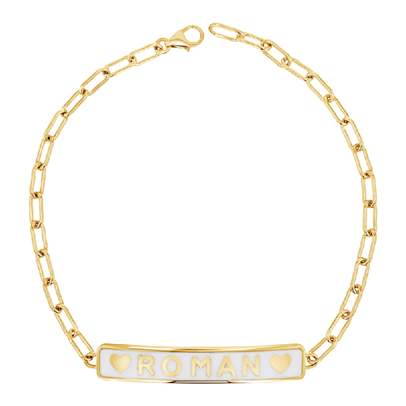 dainty gemstone choker necklace Enamel Heart ID Bracelet
