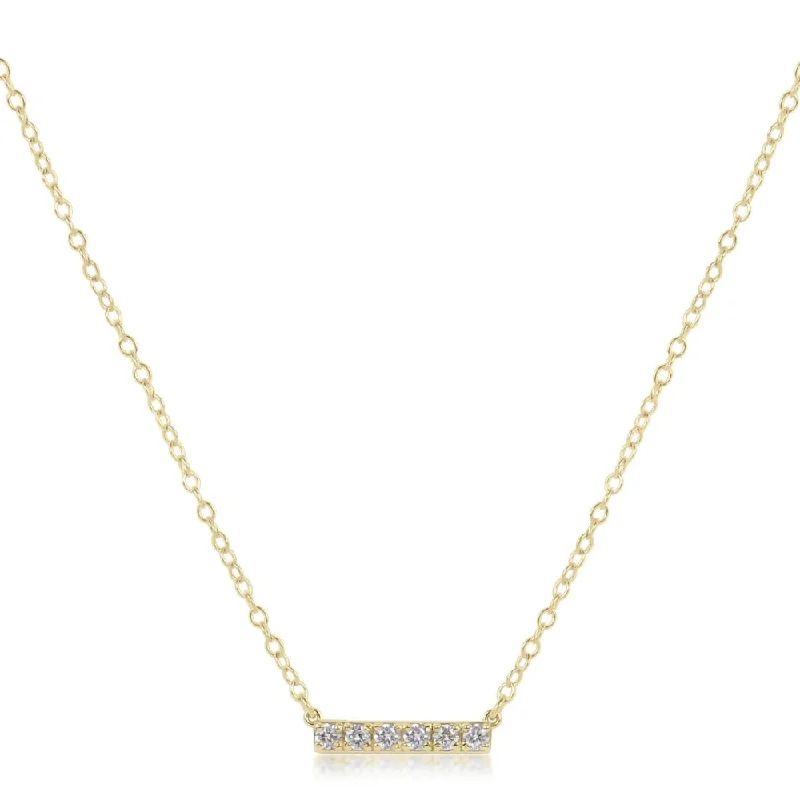 ethical lab-grown diamond ring enewton couture 14kt Gold and Diamond Significance Bar Necklace - Six Diamonds