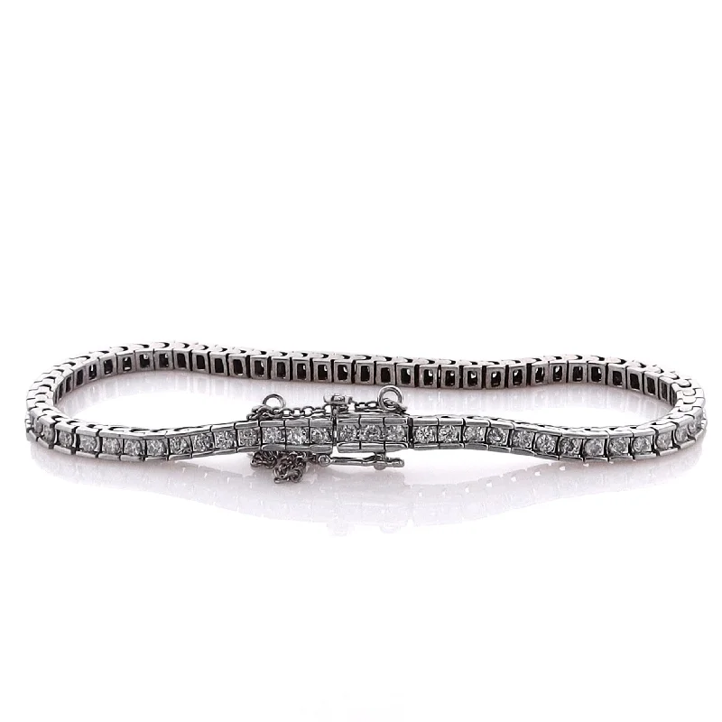 handmade copper wire ring Estate 14 Karat White Gold Diamond Tennis Bracelet