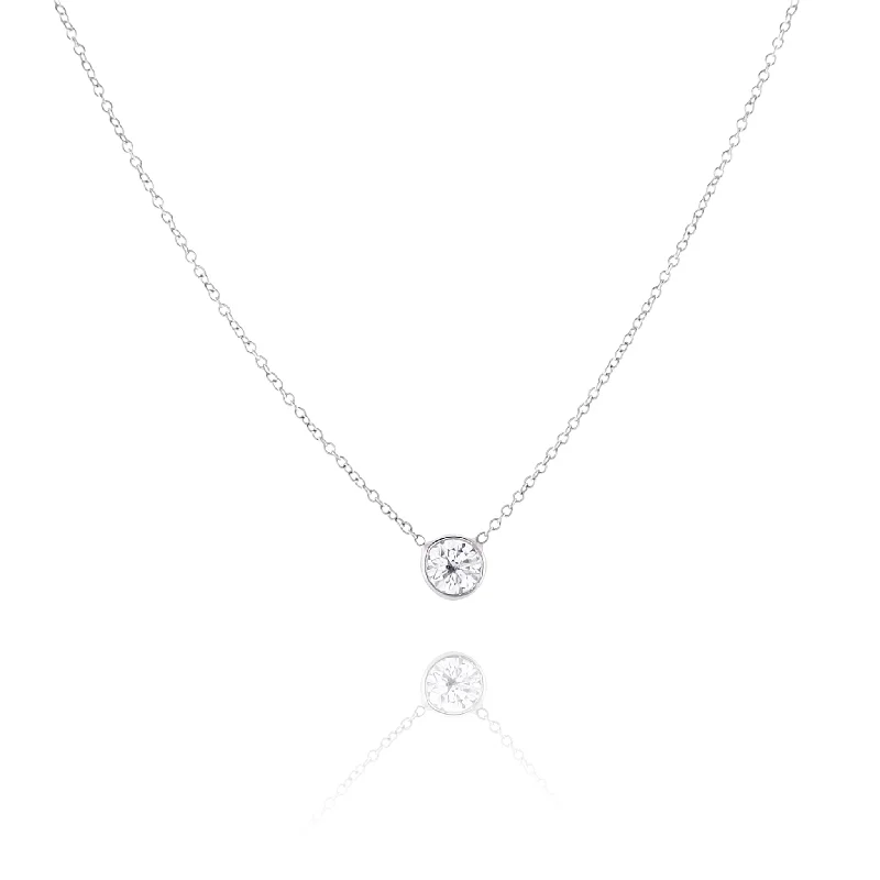 gemstone cluster earrings silver Estate 14 Karat White Gold Solitaire Diamond Pendant Necklace with GIA Certification #7278507401