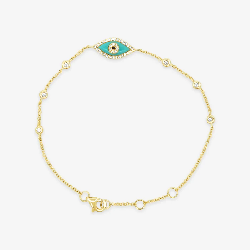 dainty gemstone drop earrings Evil Eye Protective Bracelet
