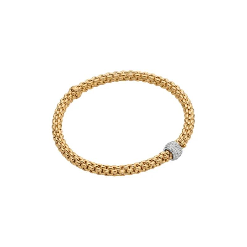 luxury diamond eternity ring Fope 18k Gold Solo Flex'it Bracelet with Pavé Diamonds luxury diamond eternity ring Fope 18k Gold Solo Flex'it Bracelet with Pavé Diamonds