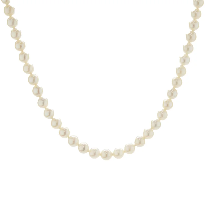 delicate marquise diamond band Freshwater Pearl Necklace with 14 Karat Yellow Gold Clasp