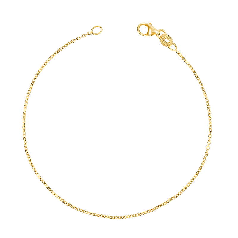 simple crescent moon ring 14K Gold Cable Chain Bracelet