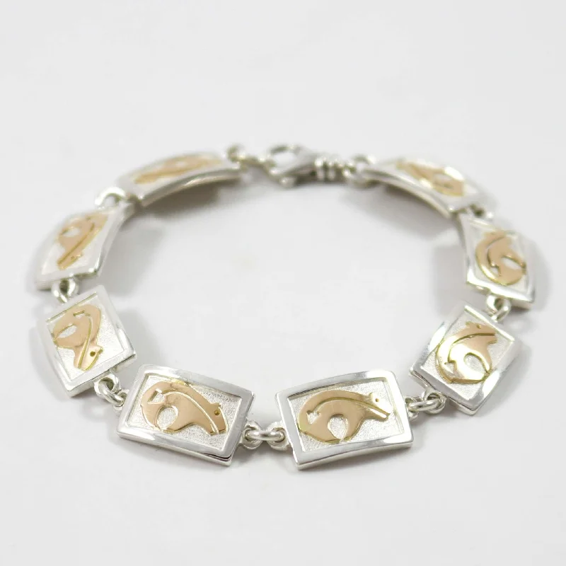 unique blue topaz ring Gold and Silver Bear Bracelet