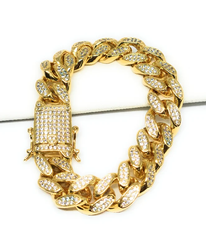 thin gold wedding band women Gold Plated MIAMI CUBAN LINK ICED OUT CZ Bracelet 8-8.5" 15MM Width thin gold wedding band women Gold Plated MIAMI CUBAN LINK ICED OUT CZ Bracelet 8-8.5" 15MM Width