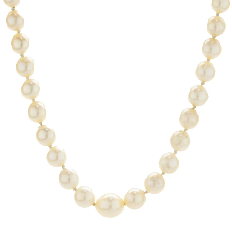 sterling silver braided ring Graduated Pearl Necklace with 14 Karat White Gold Clasp