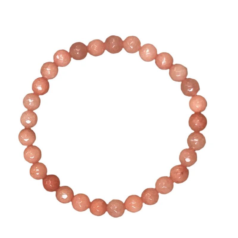 rose gold feather earrings Guava Jade Faceted 6mm Bracelet