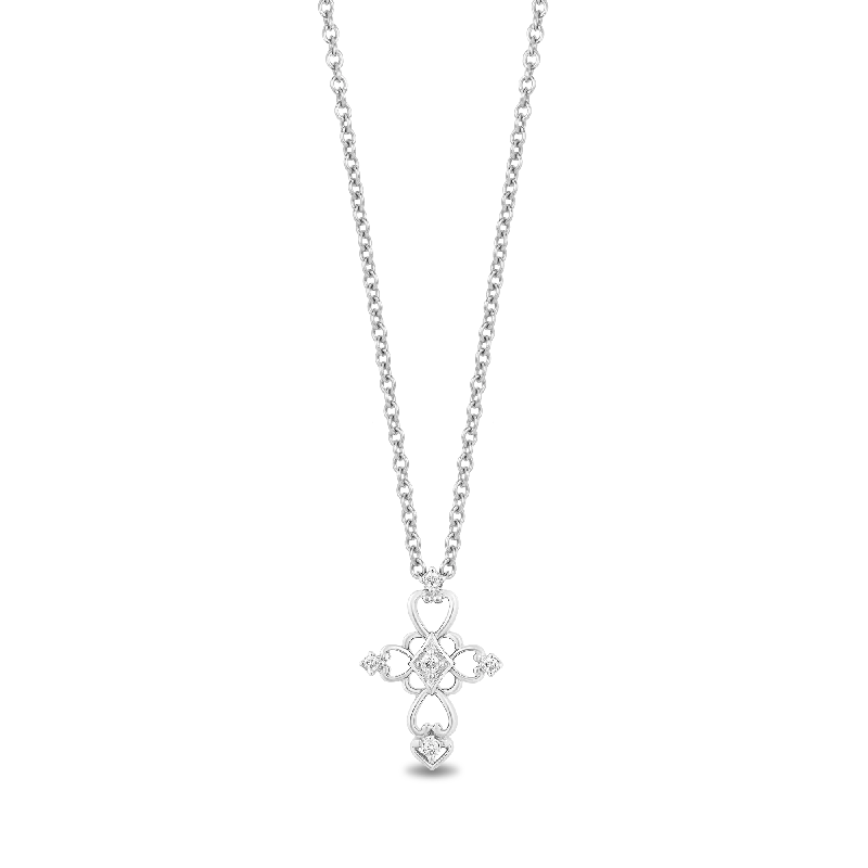 handmade clay bead earrings Hallmark Fine Jewelry Baroque Lace Cross Pendant in Sterling Silver with Diamonds