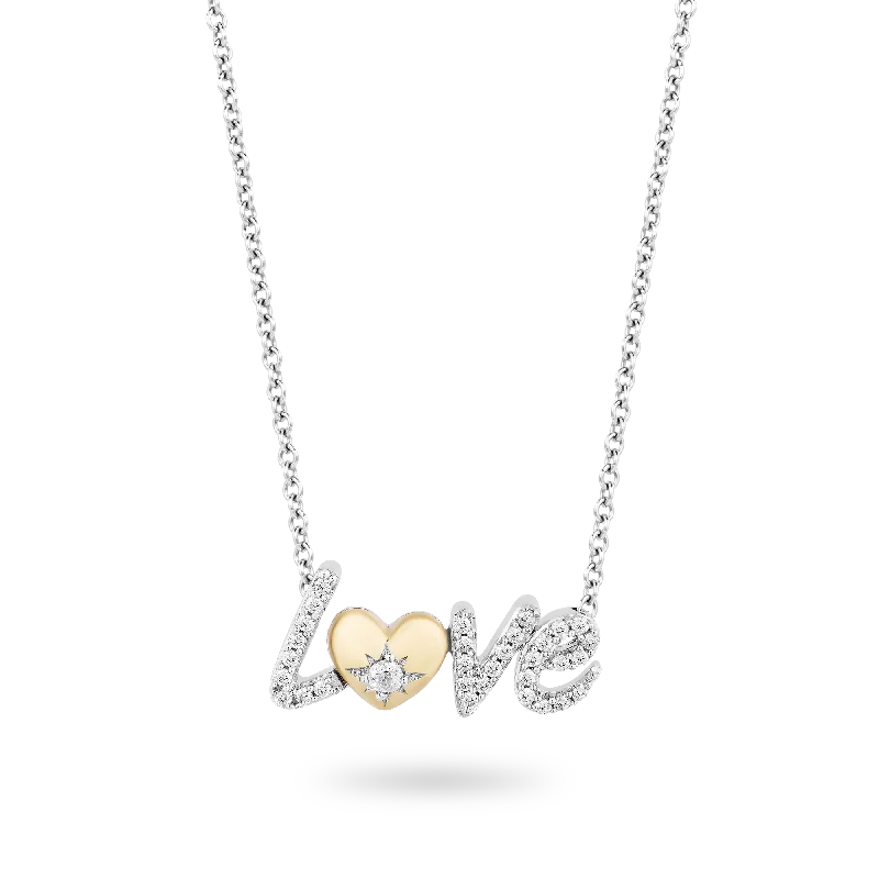 women’s leather wrap bracelet Hallmark Fine Jewelry Diamond LOVE Necklace in Sterling Silver & 14K Yellow Gold