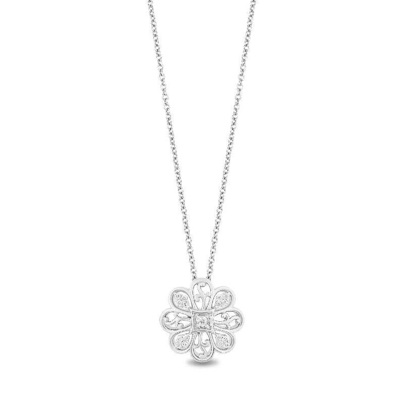 titanium black matte ring Hallmark Fine Jewelry Lace Blossom Pendant in Sterling Silver with Diamonds