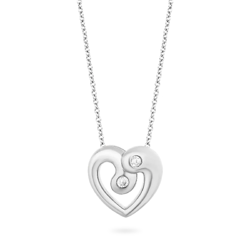 tiny opal stud earrings Hallmark Fine Jewelry Modern Overlapping Heart Pendant in Sterling Silver with 1/10 Cttw of Diamonds