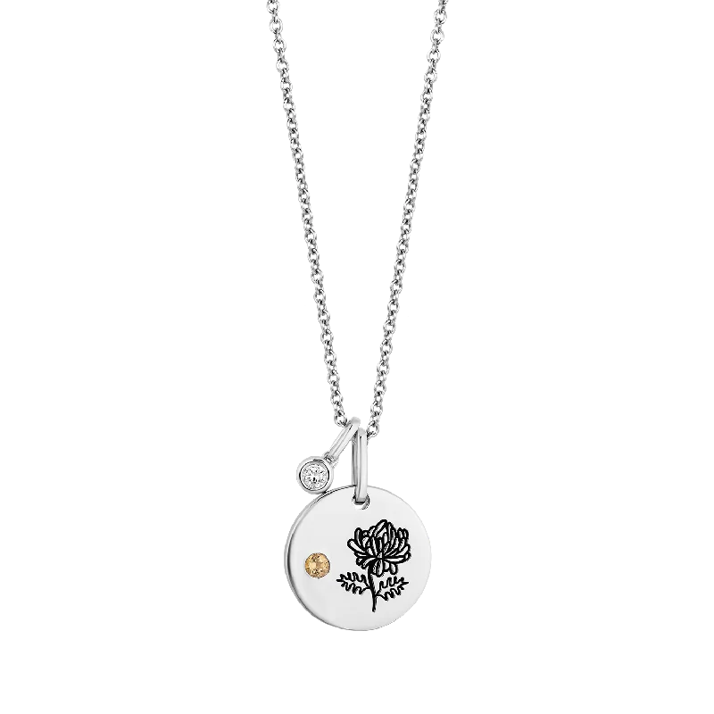 men’s woven leather bracelet Hallmark Fine Jewelry November Flower of the Month Pendant in Sterling Silver with Citrine and Diamond Accent