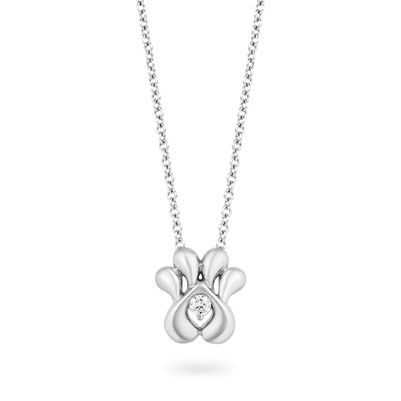 modern hexagon stud earrings Hallmark Fine Jewelry Puppy Paw Pendant in Sterling Silver with 1/20 Cttw Diamonds in Center