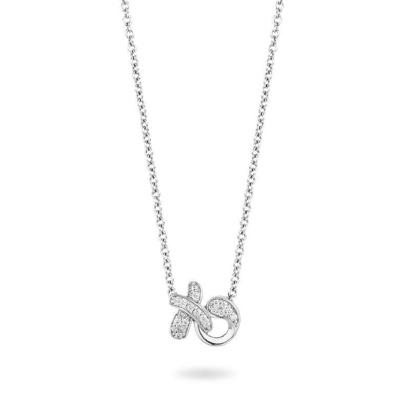 celestial galaxy planet earrings Hallmark Fine Jewelry Sculpted Hug and Kiss Necklace in Sterling Silver with 1/8 Cttw of Sparkling Diamonds