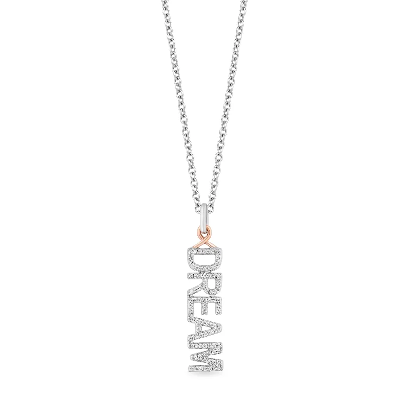 dainty gemstone drop earrings Hallmark Fine Jewelry Sterling Silver and 10K Rose Gold Dream Editorial Pendant Necklace with Diamonds