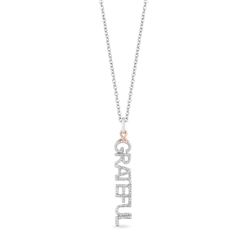 luxury diamond eternity ring Hallmark Fine Jewelry Sterling Silver and 10K Rose Gold Grateful Editorial Necklace Pendant with Diamonds