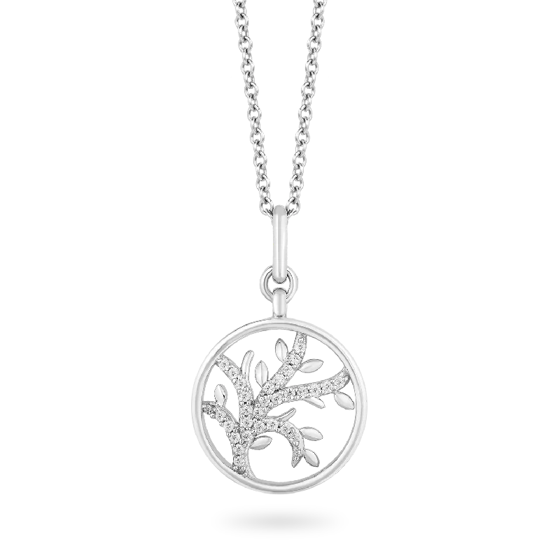 vintage locket necklace gold Hallmark Fine Jewelry Tree Of Life Medallion in Sterling Silver with Diamonds