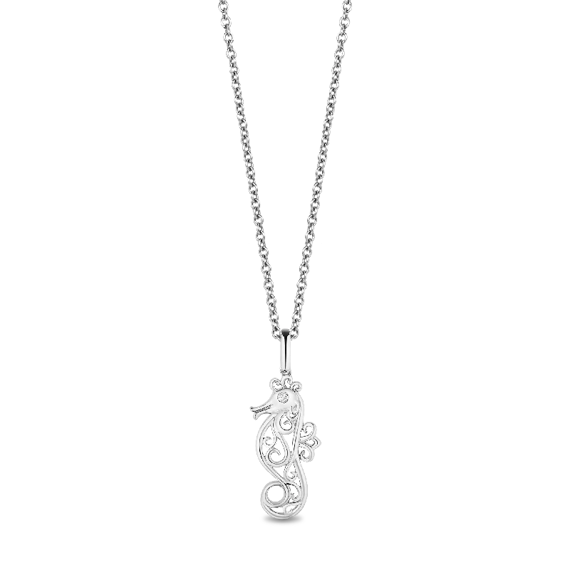 vintage rose gold engagement ring Hallmark Fine Jewerly Magical Seahorse Pendant in Sterling Silver with Accent Diamonds