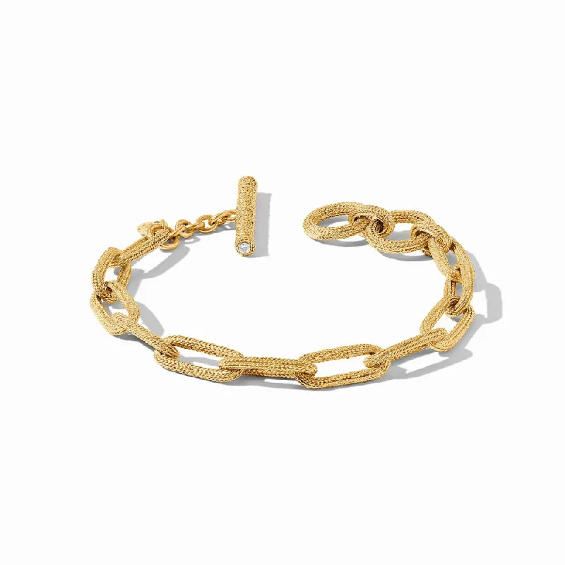minimalist disc pendant necklace Julie Vos Cheval Paperclip Link Bracelet