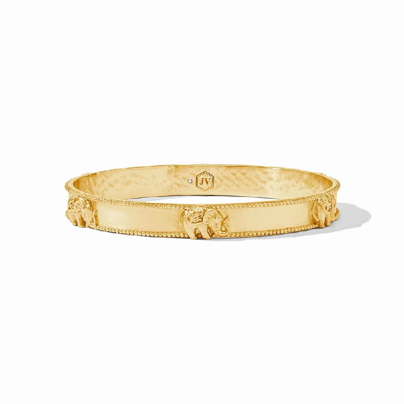 gold bar earrings minimalist Julie Vos Elephant Bangle